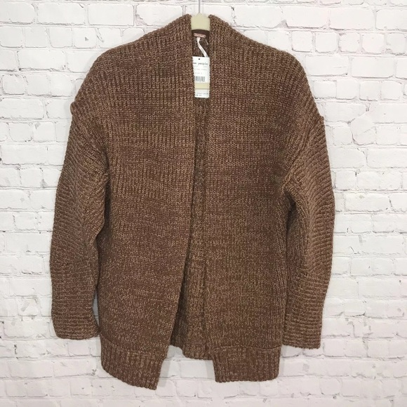 NWT Free People Cardigan Sweater Oversized Brown Knit Jacket Long Sleeve Size S - Picture 6 of 10